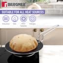 Bergner BE Essentials TriPly 4 Pcs Stainless Steel Cookware Set - 24cm (3.1L) Kadai, 24cm (1.5L) Frypan, Common Flat Glass Lid, 26cm Non-Stick Roti Tawa, Less Oil Use - Induction and Gas Stove Ready 4