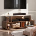 ABOUT SPACE TV Stand - Engineered Wood TV Showcase with Foot Pad Entertainment Console Shelf Storage for Set Top Box, Decor, Books for Living Room TV Unit - Walnut (L 101 x B 40.5 x H 41 cm) 4