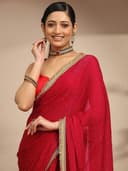 Libas Embellished Silk Blend Saree for Women With Unstitched Blouse Piece | Traditional Saree for Festive & Wedding 4