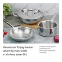 Lifelong 4 piece Triply cookware Set| Triply Kadai, Frypan & Saucepan for Cooking | 24 cm Kadai & Fry Pan 22 cm with Lid | 16 cmSauce Pan | Induction Bottom & Gas Stove Cookware (Silver, LLTPKFPSP01) 2