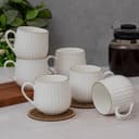Clay Craft Fine Ceramic Director Coffee Mug Set of 6-210 Ml Each, Mugs for Coffee, Cups Set, Ideal for Gifting, Perfect for Home & Office, Elegant Ceramic Tea Cup Set (1101) 1