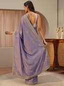 Libas Embroidered Satin Saree for Women With Unstitched Blouse Piece | Traditional Saree for Party & Wedding 3