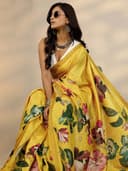 Libas Printed Silk Blend Saree for Women With Unstitched Blouse Piece | Traditional Saree for Festive & Wedding 2