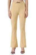 POPWINGS Solid Full-Length Polyester Regular-Fit Trouser Pants for Women for Casual and Semi Formal Wear 1