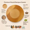 Round Shape Anti Hot Heat Resistant Pot Holder, Car Dashboard Anti Slip Resistant Pad Dining Table Mat Coaster Place Mat Round Shape Pot Holder Bamboo - 20 CM (Set of 4- Wooden) 3