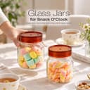 CELLO Grip N Store Glass Storage Jars for Kitchen Set of 2 Pcs 500ml Brown | Freezer & Fridge Safe Airtight Stackable Leadfree Toughened Glass Kitchen Storage Container For Beans, Whole Grains, Spices 2