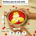 Ekhasa 100% Pure Brass Urli Bowl for Home Decor & Diwali Decoration (6 Inch) | Brass Uruli for Flower Decor | Urali Decoration Bowl | Urili Decorative Item Brass for Puja & Gifting 3