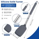 Carrot - Pack of 2 Silicone Solid Spatula Turner,Non Stick Slotted Kitchen Spatulas,High Heat Resistant BPA Free Cooking Utensils,Ideal Cookware for Fish,Eggs,Pancakes (Grey) 2