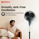 Havells Gatik Pro 400mm BLDC Pedestal Fan| 120 Ribs Guard for Safety| Smooth Oscillation| Heavy Base| ISI Marked | 2 Year Warranty | Black 4