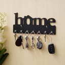 Webelkart Premium Home Keys Wooden Key Holder (29 cm x 13.5 cm x 0.4 cm, Wood) 7 Hook - Decorative Items for Home Decor (Black) 2