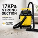 INALSA Wet and Dry Vacuum Cleaner for Home,10 LTR Capacity,1200 W, 17 kPa Suction, Blower Function, Wet Vacuum Cleaner for Sofa, House Cleaning Machine,Vaccine Cleaner for Home (Micro WD10) 2
