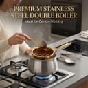 Stainless Steel Kitchen Set Milk Pan Coffee Cup Boiler Mixing Bowl with Handle Multipurpose Tea Chocolate Melting Baby Food Cooking Baking Induction Gas Home Cafe Use (Melting Pot) 3