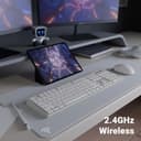 Zebronics Wireless Keyboard & Mouse Combo, 104 UV-Printed Keys, ₹ Key, 12 Multimedia Keys, Retractable Stand, 4 Button Mouse, 1600 DPI, High Precision, USB Nano Receiver (Companion 304, White + Grey) 2