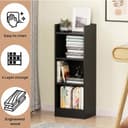 Amazon Brand - Solimo 3 Layer Engineered Wood Bookshelf | Low-Height Storage Organiser Rack for Home | Black | L 33.4 x W 24.5 x H 89.5 cm 3