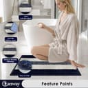 CANWAY® 1100 GSM Rectangular 3 Pieces|50 x 35 cm| Anti-Skid Microfiber Bathroom Door Mat, Water Absorbent Floor Mat|Blue 3