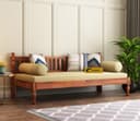 Solid Sheesham Wood Sofa 3 Seater Sofa Diwan Bed for Home Living Room Wooden Couch Diwan Sofa Settee for Living Room and Office | Rosewood Three 3 Seater Sofa (Honey, 3 Seater) 1