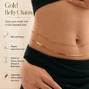 VAMA FASHIONS 18K Gold Plated Belly Chain Anti Tarnish Adjustable Waist Hip Belt Beads Herringbone Saree Kamarbandh Beach Body Chain Combo Jewelry for Women & Girls 5
