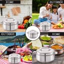 CELLO Maxima Insulated Casserole Hot Pot For Kitchen 2000 ml Silver | Easy to Serve Lightweight Outdoor Safe Keeps Food Hot and Warm Airtight Insulated Casserole Hot Pot Pack Set For Roti Rice Biryani 4