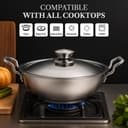 SOLARA Sterra Stainless Steel Kadai/Kadhai with Lid, 22cm/8.6 inch, 2.3Ltr, Induction Base Friendly, 3-Layer Triply Thick Sandwich Bottom, 100% Toxin-Free, No Chemical Coating 2