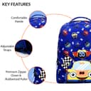 Tukzer Baggita Kids School Bag, Printed Toddler Backpack for Boys Girls, Elementary Preschool Tuition Swimming Travel Multipurpose Bag| Water-Repellent Soft Neoprene (Car 55-Royal Blue) 5