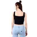 POPWINGS Solid Casual Sleeveless Regular-Fit Crop Tops for Women with Front Chain| Crop Tops for Women Stylish Western Summer Wear 4