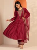 Libas Embroidered Silk Blend A Line Kurta Set for Women | ethnic wear | bridal suit | wedding dress | occasion wear 3