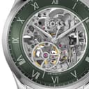 BOSS Principle Skeleton Mech-Automatic Green Round Dial Men's Watch|Stainless Steel Material|Silver Color Band - 1514236 4