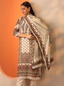 Libas Printed Silk Blend Straight Kurta Set for Women Suit 2