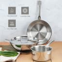 Lifelong 4 piece Triply cookware Set| Triply Kadai, Frypan & Saucepan for Cooking | 24 cm Kadai & Fry Pan 22 cm with Lid | 16 cmSauce Pan | Induction Bottom & Gas Stove Cookware (Silver, LLTPKFPSP01) 5