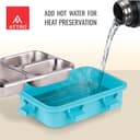 ATTRO Trio Meal Stainless Steel Lunch Box with 3 Partition, Microwave Safe, Airtight Leakproof Silicone Seal Lid, BPA-Free Food Grade Tiffin Box for Office School Kids – 600ml – Blue 5