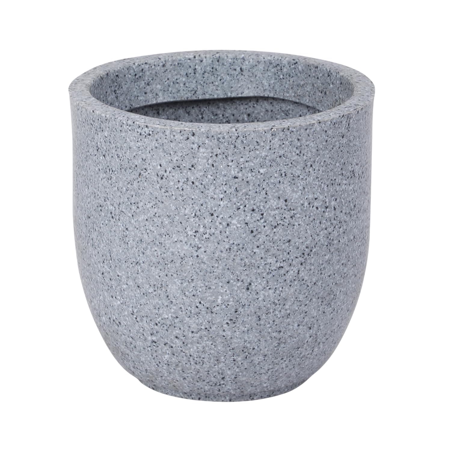 BonKaso 8 Inch Jaguar Round Plant Pots | Highly Durable & Lightweight Polymer Planter for Indoor & Outdoor Use | Flower Pot (Gamla/Gamale) for Home, Office, Garden, Living Room & Balcony (Light Grey)