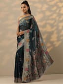 Libas Embellished Organza Saree for Women With Unstitched Blouse Piece | Traditional Saree for Party & Wedding 2