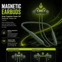 Kratos N4 Bluetooth Neckband with 55H Playtime, Deep Bass, Stereo Sound, HD Calls, Magnetic Earbuds, Type-C Fast Charging, Rich Audio, Hollow Switch for Comfort & Style (Green) 3