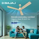 Bajaj Classico Sleek 5S 1200MM BLDC Ceiling Fan with Remote|BEE 5 Star Rated Energy Efficient|Saves upto 57% on electricity bills|Sleek Compact Design|High Air Delivery|2Yr Warranty|Matte Ivory 3