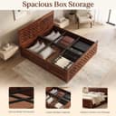 WOODLAB Furniture Solid Sheesham Wood Niwar Queen Size Bed with Box Storage Wooden Double Bed Furniture Palang for Bedroom Living Room Home (Honey Finish) 4