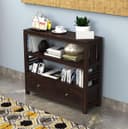 Solid Sheesham Wood Console Table for Living Room | Entryway Hallway Sofa & Fish Tank Table with 2 Drawers & Shelf Storage | Rosewood Walnut Finish 1