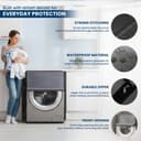Robustt Front Load Fully Automatic Washing Machine Cover for 8 Kg, 8.5 Kg, 9 Kg, 9.5 (Grey) | Waterproof & Dustproof Polyester Fabric with Zipper | Protection Cover | 63 x 63 x 93 cms 5