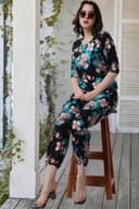 POPWINGS Casual Printed Top and Joggers Set for Women || Stylish Summer Co-Ords Set for Women || Round-Neck Top and Joggers Combo Set for Women 2