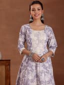 Libas Mauve Pure Cotton Printed Kurta Sets for Women | daily wear suit 5