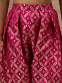 Shae by SASSAFRAS Women Velvet Embroidered Short Kurta With Farshi Salwar 5