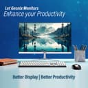 GEONIX 24 Inch IPS Computer Monitor Full HD 1920x 1080 Monitor, 3000:1 Contrast Ratio Frameless Display, 75Hz Refresh Rate, HDMI and VGA, 16.7 Million Colors PC Screen, 3 Years Warranty (White) 3