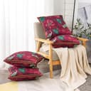 ishro home Premium Cushion Cover 16 inch x 16 inch | Luxury European Mosha Fabric | Love at First Sight Designs | Hidden Zipper | Machine Washable, Non- Fading | (2, Ruby Palace, 16 x 16 Inches) 3