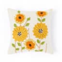 haus & kinder Cushion Cover 16 x 16 Inch | Embroidered Decorative Cushion Cover for Sofa, Bed & Home Decor | Ochre Spire Mustard | Pack of 1 4