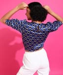 POPWINGS Women Casual Multi Color Animal Printed Satin Crop Top | Women Tops | Women Regular Tops | Women Tops | Women Stylish Tops 3