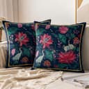 ishro home Premium Cushion Cover 16 inch x 16 inch | Luxury European Mosha Fabric | Love at First Sight Designs | Hidden Zipper | Machine Washable, Non- Fading | (2, Imperial Palace, 16 x 16 Inches) 1