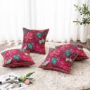 ishro home Premium Cushion Cover 16 inch x 16 inch | Luxury European Mosha Fabric | Love at First Sight Designs | Hidden Zipper | Machine Washable, Non- Fading | (2, Ruby Palace, 16 x 16 Inches) 4