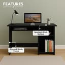 Callas Engineered Wood Computer Desk – Small Modern Writing Desk for Home Office, Bedroom, or Living Room – Sturdy & Simple Laptop Table (CB-ST-03-Black) 4