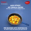 Pigeon Imperi Cast Iron Fry Pan/Skillet, Free Silicone Grip, Pre-Seasoned,100% Healthy & Toxin-Free, Naturally Nonstick Frying Pan, Makes Food Tastier, Strong & Durable, Gas & Induction, Frypan 22cm 4