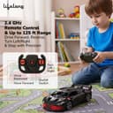 Lifelong Rechargeable Remote Control Car for Kids|2.4GHz, LED Headlights, Up to 90 to 120 min Non-Stop Play Time, 125ft Remote Range, Type-C Charging, Anti-Skid Tyres, BIS Certified, USB Cable (Black) 2