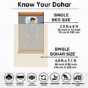 Story@Home Dohar Single Bed Cotton 100% | 150GSM 144 X 220 CM Quilt AC Blanket for Summer | AC Comforter Single Bed | Cream & White, Damask Reversible Design Duvet | All-Season Blanket 5